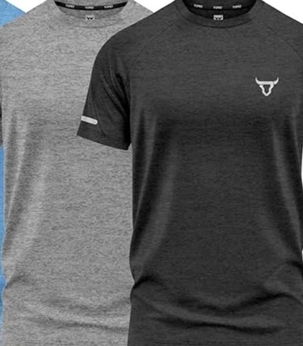 Mens Workout Short Sleeve T-Shirts Athletic Fit Fast Drying Moisture